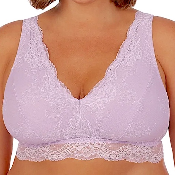 Secret Treasures Women's Plus Size 3X Lavender Lace Bralette Stretchy Wireless - Picture 1 of 14